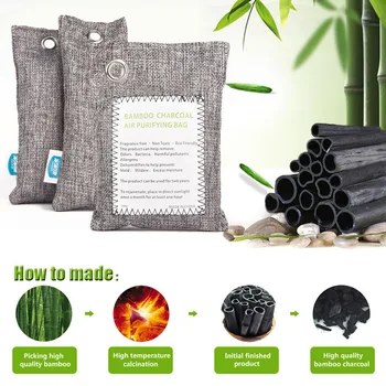 

4Pcs/Set Activated Carbon Air Purifying Bags Nature Fresh Charcoal Bamboo Air Purifying Bag Mold Odor Purifier Bamboo Charcoal