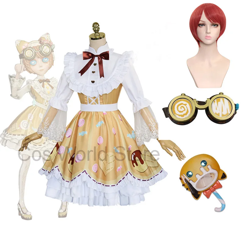 Anime identidade v maquinista tracy reznik cosplay traje doce menina lolita  vestido óculos lindo uniforme carnaval para a menina