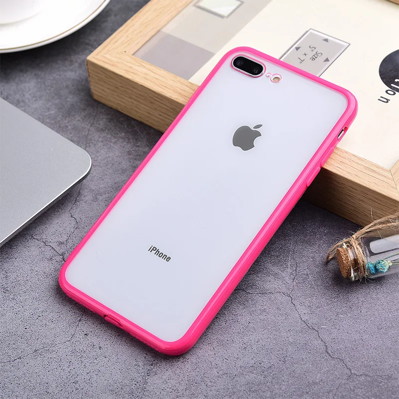 Rose Роскошный прозрачный гибридный жесткий чехол для телефона iPhone 11Pro Max XR XS Max 8 7 6 6S Plus противоударный прозрачный мягкий чехол-накладка - Цвет: Rose
