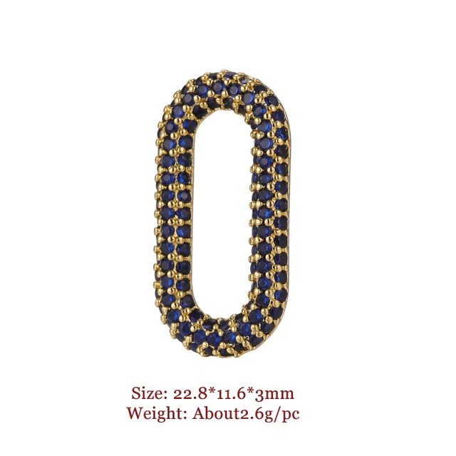 High Quality Pave Micro- Zircon Closed Circle Clasps DIY Jewelry Making Supplies Necklace Pendants Accessories Navy