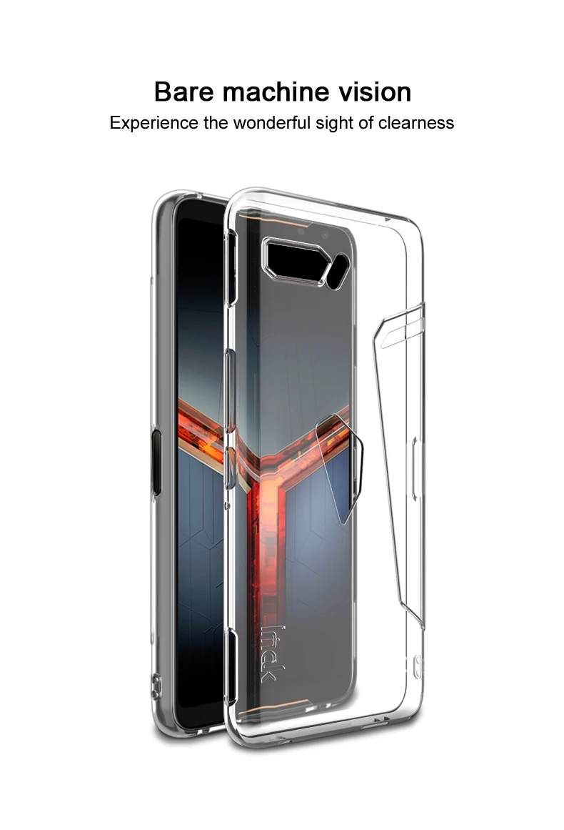 Imak Прозрачный чехол из ТПУ для Asus ROG Phone II Phone 2, мягкий силиконовый чехол, задняя крышка, толщина 1,3 мм, защита