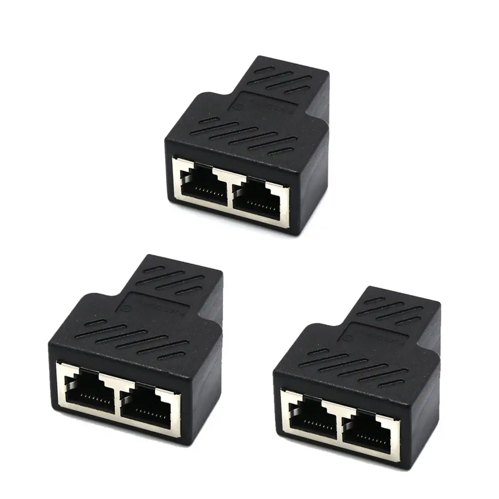 Сплиттер Ethernet RJ45 Кабельный адаптер 1 штекер на 2/3 гнездо порт LAN Сетевой разъем