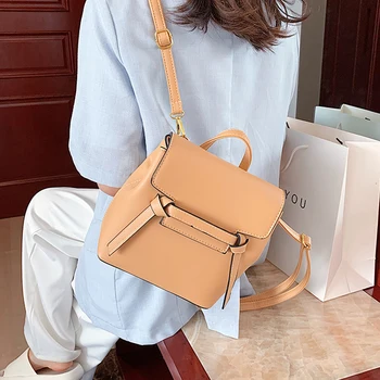 

Small Women PU Leather Backpack Female Fashion Rucksack Brand Designer Candy Color Shoulder Bag Mochila School Bag Backpack
