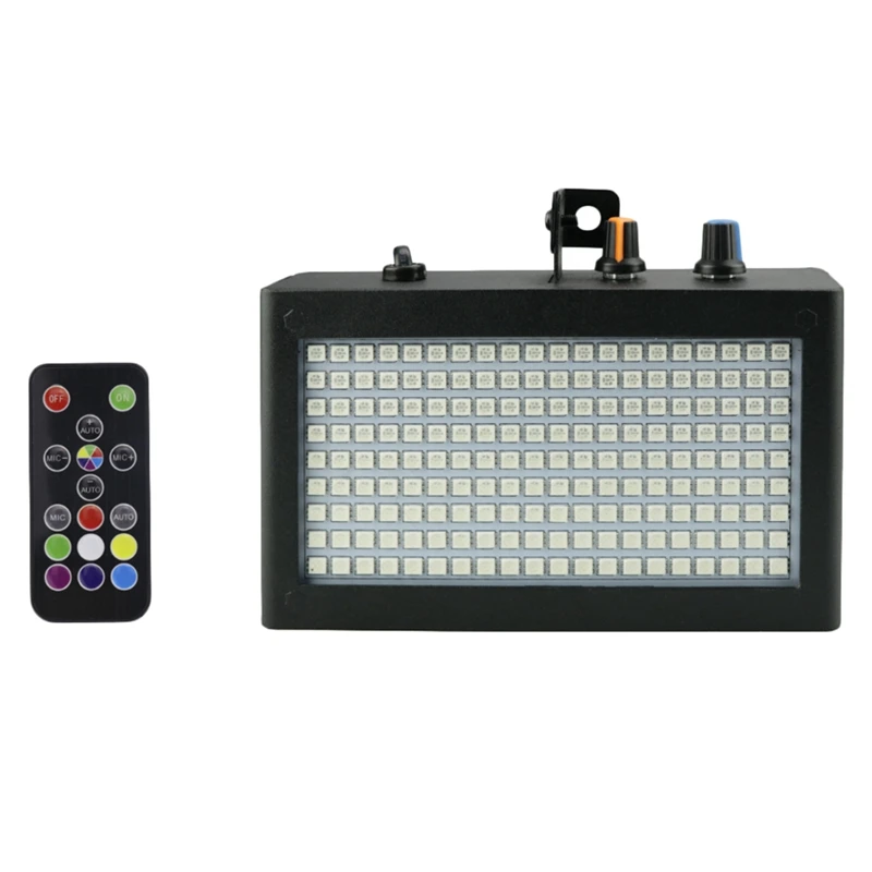 

180 Leds Strobe Flash Light Portable 35W Rgb Remote Sound Control Strobe Speed Adjustable For Stage Disco Bar Party Club(Us Plug