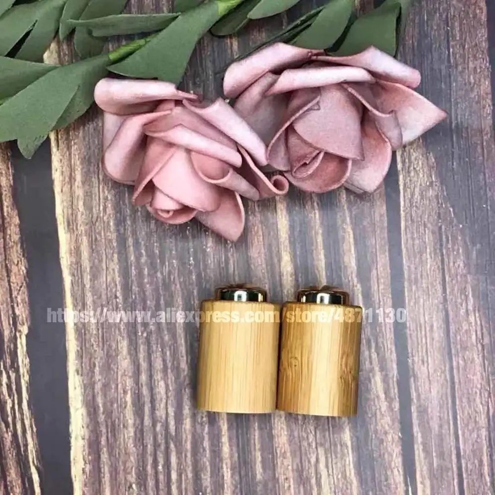 gold pump cap Капельница деревянная крышка бутылки пипетка стеклянная пипетка, поставки эфирного масла(поставки) 18 мм размер шеи бамбуковая пипетка крышки - Цвет: gold pump cap