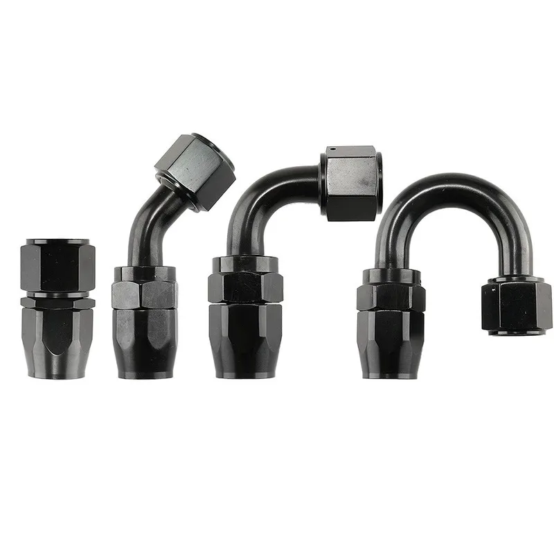 AN4 AN6 AN8 AN10 AN12 0 45 90 180 Degree Aluminium Oil Fuel Reusable Fitting Hose End Adapter water cooling oil cooling joint