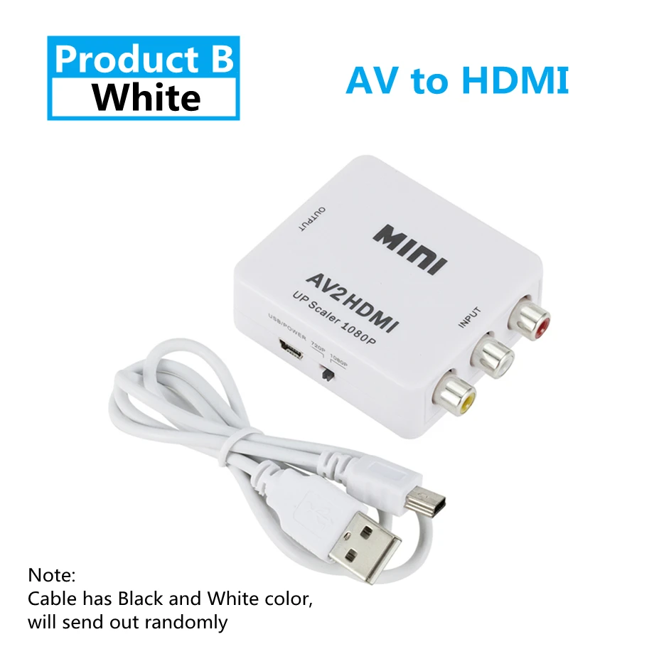 1080P HDMI-compatible To AV Scaler Adapter Video Composite Converter RCA to HDMI
