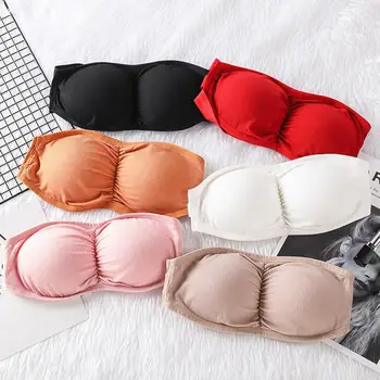 

Seamless Women Tube Tops Strapless Sexy Bra Back Closure Bandeau Top Underwear Female Strapless Bra Wrap Top