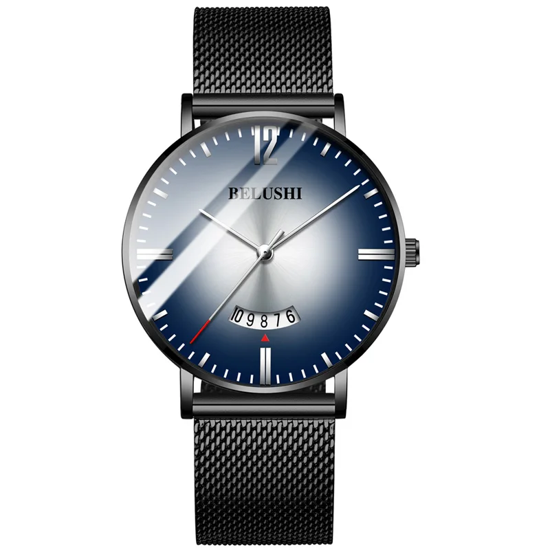2019 BELUSHI New Simple Men Watches Top Brand Luxury Waterproof Auto Date Steel Belt Quartz Relgoio Masculino | Наручные часы