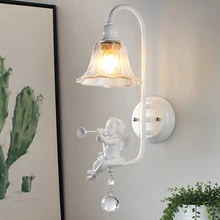 Applique murale en résine avec ange au design nordique moderne, luminaire décoratif d'intérieur, idéal pour un salon ou une salle à manger