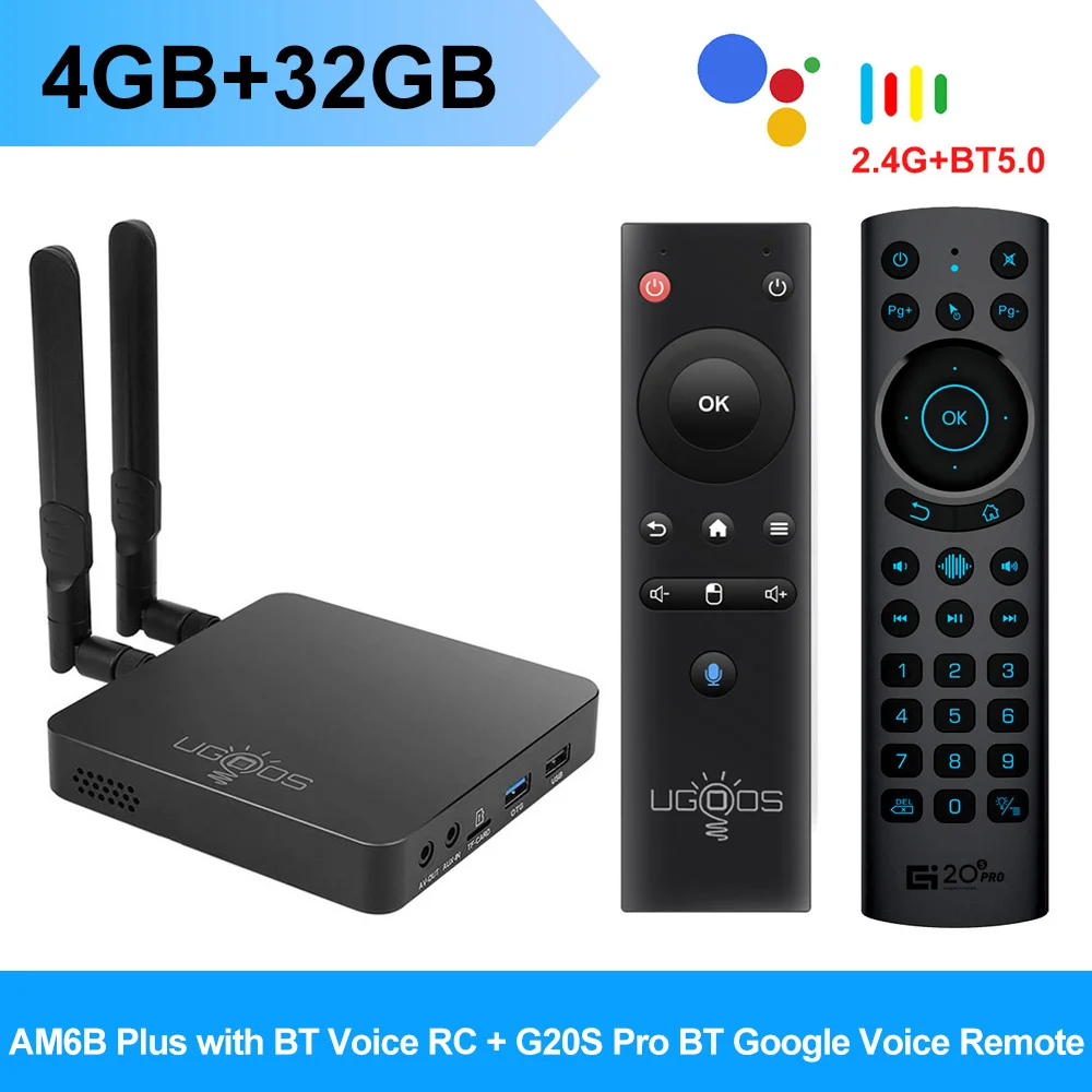 UGOOS AM6B Plus TV BOX Amlogic S922X-J Android 9.0 DDR4 4GB RAM 32GB WiFi6 1000M BT5.0 OTT 4K AM6 Plus TVBOX 