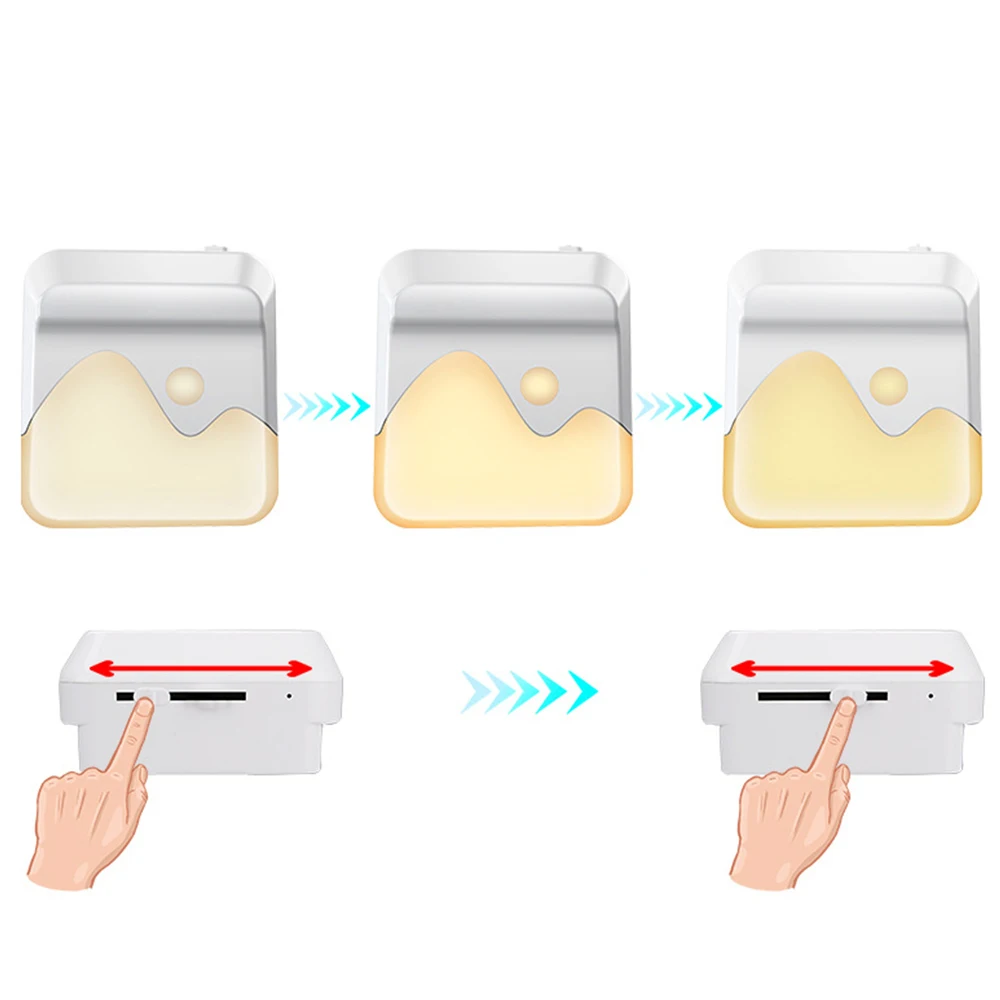 Диммируемый светодиодный ночник, ночник, мини-светильник с вилкой EU/US, новинка, лампа для спальни для ребенка, теплый и холодный светильник светодиодный светильник со скользящей кнопкой