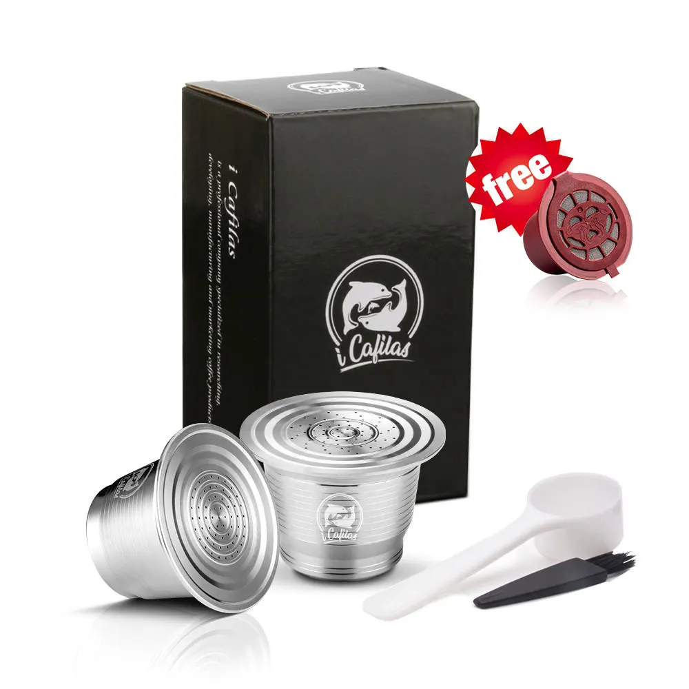 AS PICTURE ICafilas для многоразового использования Nespresso кофейная капсула многоразовый фильтр из нержавеющей стали многоразовые капсулы Эспрессо Кофеварка Pod - Цвет: AS PICTURE
