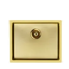 Высококачественная прямоугольная одночаша ручной работы из 304 стали, кухонная раковина, матовая атласная gold-550x450x200mm