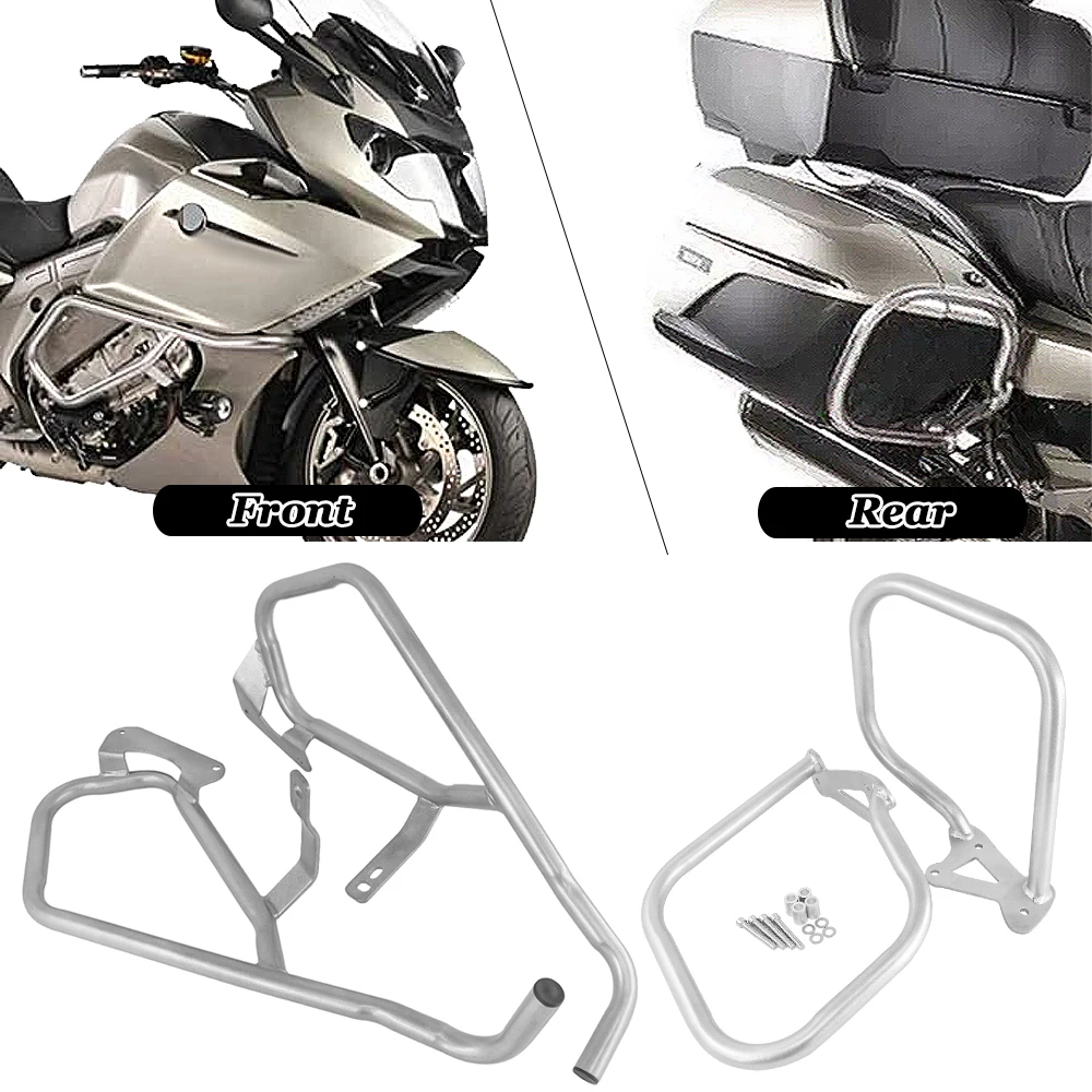 

For BMW K1600GT K1600GTL k1600 GT GTL 2011-2021 Front&Rear Highway Crash Bars Engine Guard Saddlebag Box Frame Bumper Stunt Cage