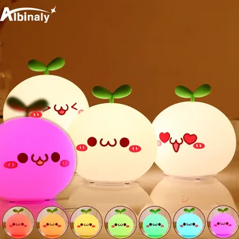 

Creative Cute LED Night Light Soft Silicon Lamp Touch Sensor Multicolor Cartoon Bedroom Besides Night Lights For Kids Baby Gift