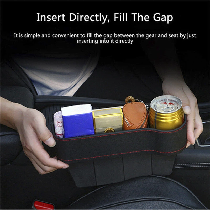 Car Seat Gap Slit Pocket Catcher Organizer PU Leather Storage Box Phone Bottle Cups Holder Auto Car Accessories interior