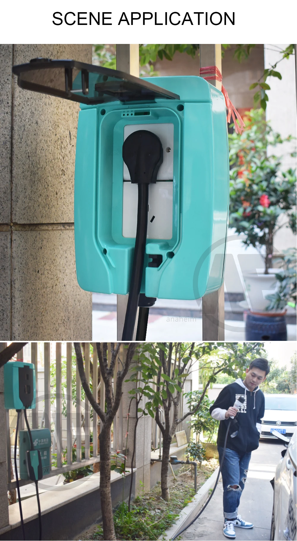 AE Anaheim 7 кВт evse wallbox портативный 32A TYPE1 TYPE2 220-280 в SAE J1772 штепсельная вилка Ev автомобильное зарядное устройство с входом розетки ЕС