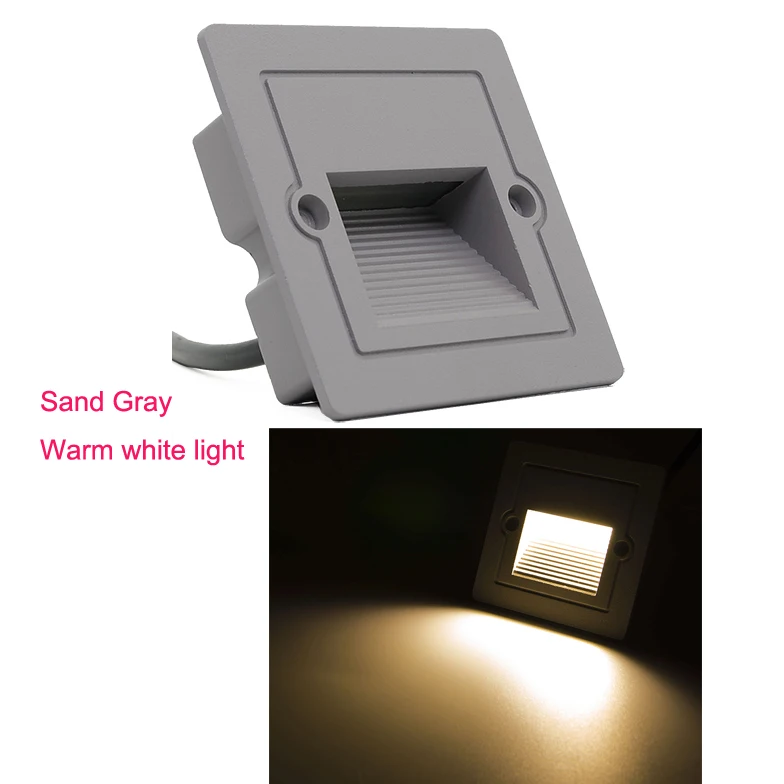 Gray - Warm white Водонепроницаемая угловая светодиодная подсветка стола, 3W 100-240 V/DC12V светодиодный светильник для лестниц, лампа для внутреннего/наружного Уличный настенный светильник+ 86# коробка - Испускаемый цвет: Gray - Warm white