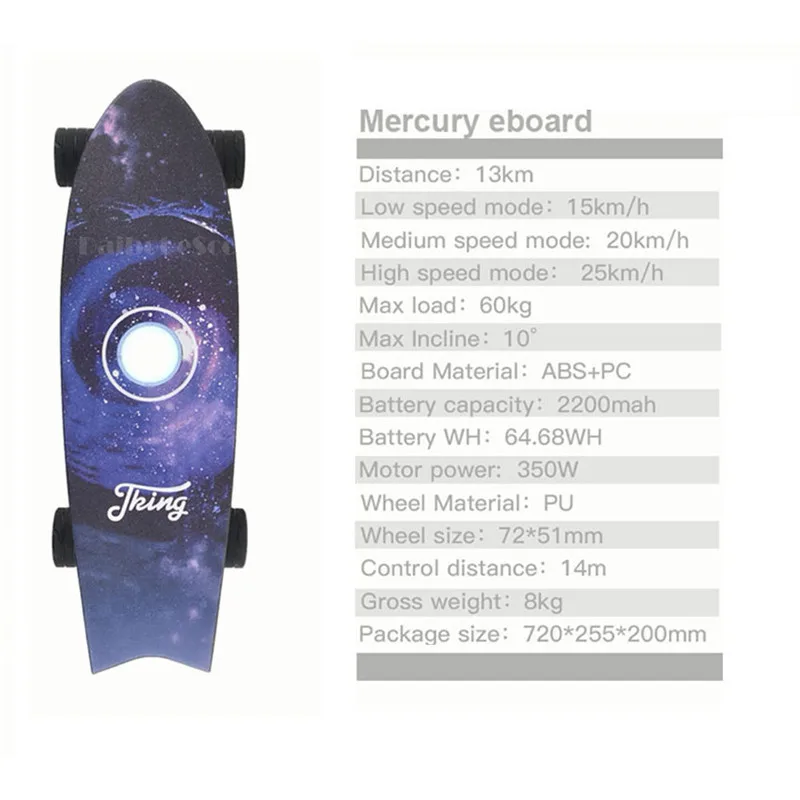 Mini Four Wheel Electric Scooter 350W 4 Wheels Electric Skateboard With Bluetooth Speaker Small Fish Plate Skate Board (13)