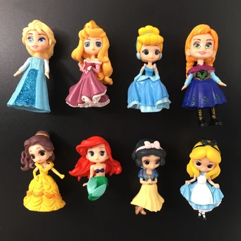 

8pcs Tourist Souvenir Fridge Magnets Decor Set for Kids Princess Cute Cartoon People Kitchen Magnets for Fridge