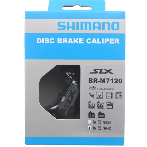 caliper and N04C pad Shimano горные велосипеды четырехпоршневой BR-M7120 суппорт Гидравлический дисковый тормоз SLX M7120 четыре поршневой тормозной суппорт - Цвет: caliper and N04C pad