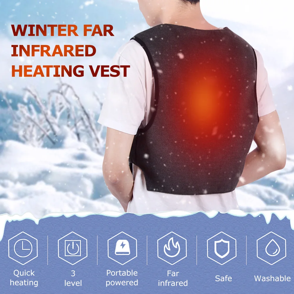 

Winter Far Infrared Heating Vest Electric Heated Warm Waistcoat Fishing Exploration Snowmobile Motorcycling Jacket for Women Men