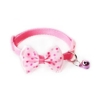 

1PC Adjustable Pet Collar Puppy And Cat Nylon Leash Necklace With Bells And Bow Design Festival Wearable Party cat products