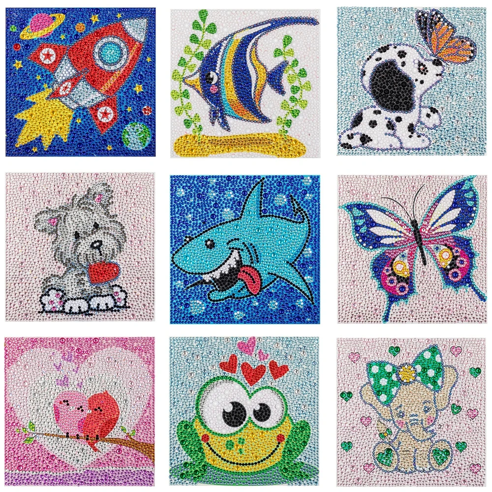 DIY 5D Diamond Painting Cute Shark Animals Cross Stitch Embroidery Mosaic Art Picture of Rhinestones Home Decor Gift for Kids
