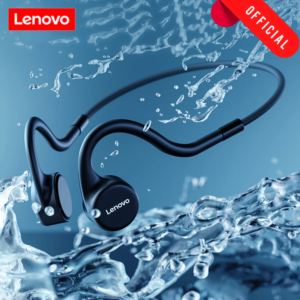 Lenovo X5 Bone Conduction Headphone IPX8 Waterproof Swimming Diving Earphone With Micphone Built-in Memory 8G MP3 Music Player |