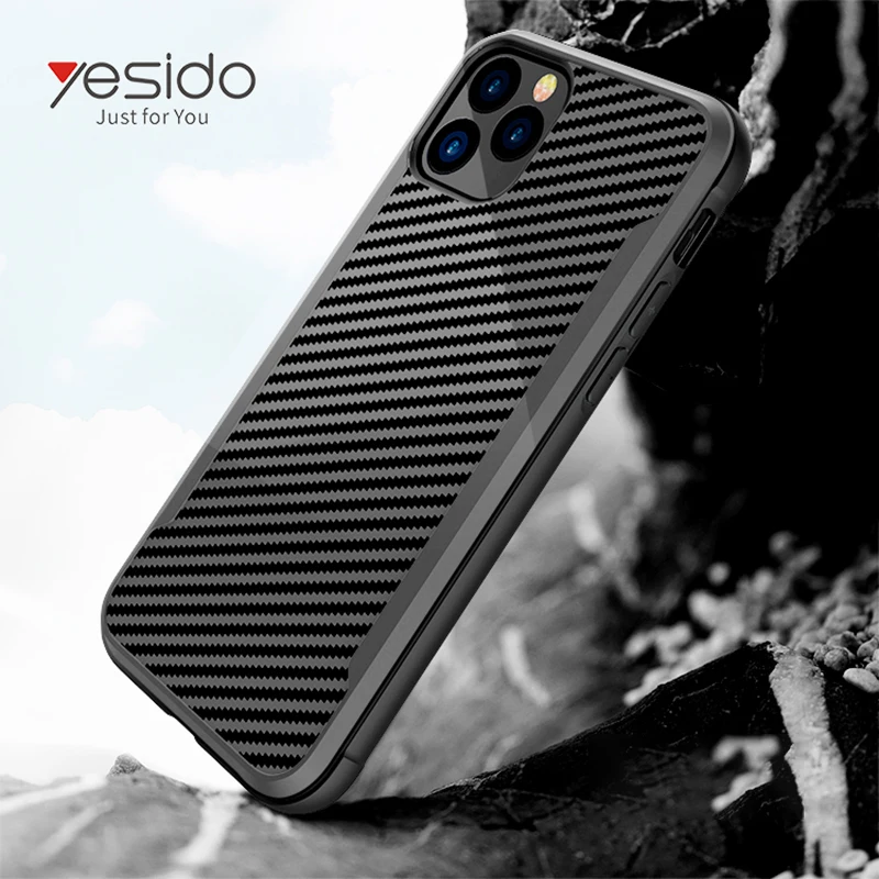 

Yesido Carbon fiber hard case for iphone 11 Pro Max slim simple business 360 protection back cover for iphone 11 Pro Max copa