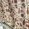Korean Style  Cotton Linen Roses Printed Lace Short Curtain /Door Curtain  Kitchen /Bathroom Decorative  Partition Curtain 2