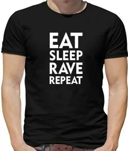 Eat Sleep Rave Repeat-мужские футболки-вечерние Raving Raver Dance Club DJ | Мужская одежда