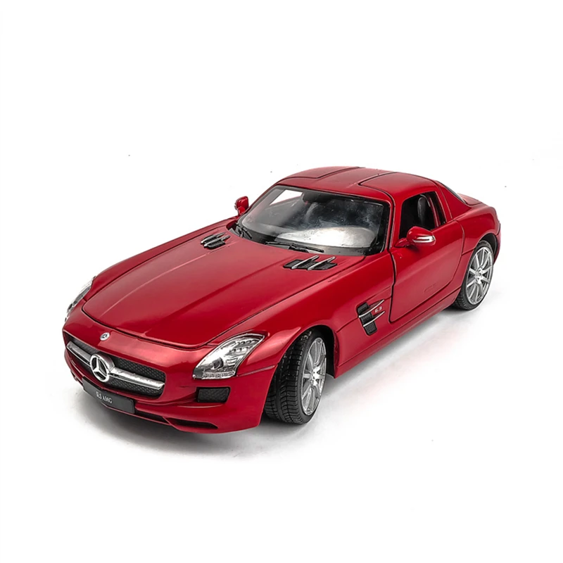 Welly 1:24 Mercedes SLS AMG красный автомобиль сплав модель автомобиля Моделирование Украшение автомобиля коллекция Подарочная игрушка Литье под давлением модель мальчика