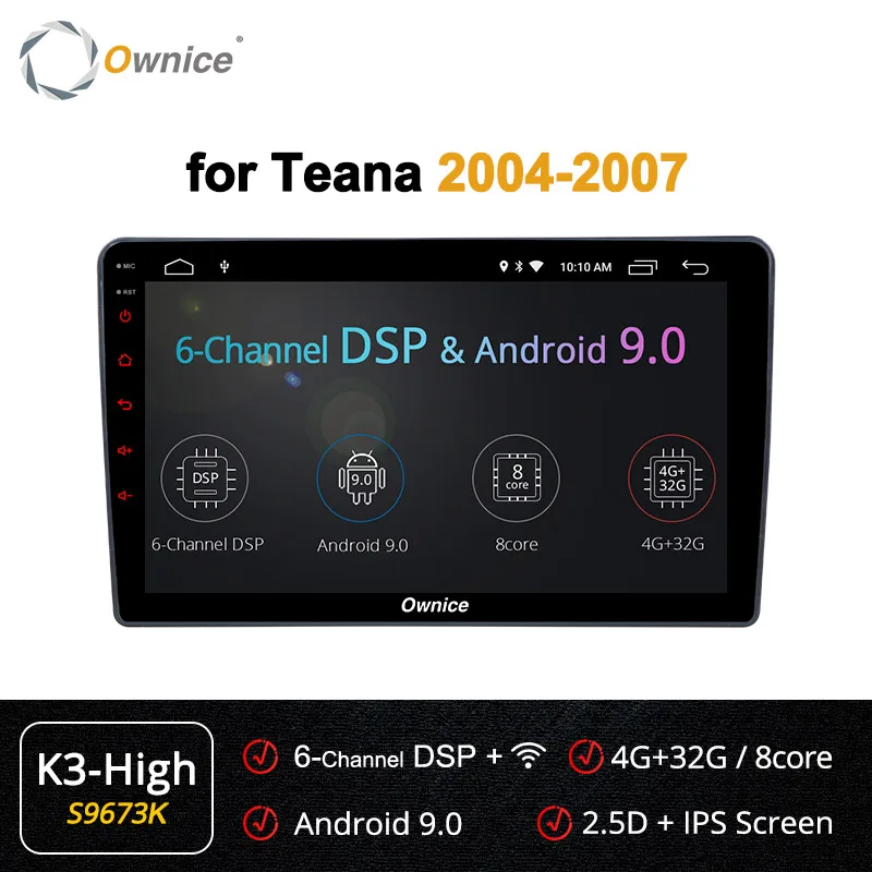 Ownice K2 K3 K5 K6 Android 9,0 автомобиль аудио 360 панорама DSP 4 аппарат не привязан к оператору сотовой связи для Nissan Teana 2004 2005 2006 2007 автомобиль радио gps Navi плеер - Цвет: S9673 K3-High