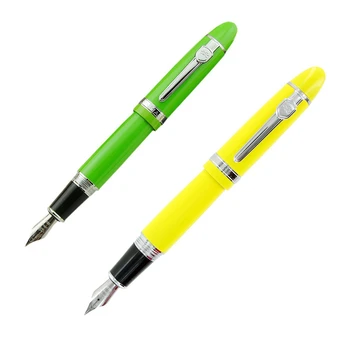 

Jinhao 2 Pcs 159 Fountain Pen Silver Trim, Yellow & Green
