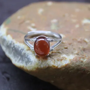 

New Fashion Garnet Bohemia Geometric ring For Women Classic Vintage Ethnic silver inlay Luxury Jewelry namour Charm Gift