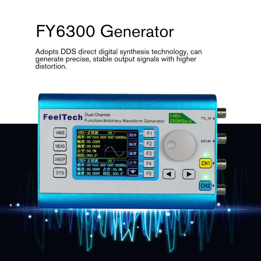 Digital Dual-channel DDS Signal Source Generator 250MSa/s 30MHz Arbitrary Waveform Function Frequency Meter