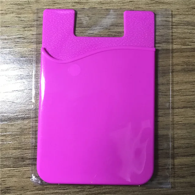 Rose Red Визитная силиконовая наклейка для телефона, задняя крышка для сотового телефона, держатель для кредитных карт, кошелек, карман для ID карты, клейкая наклейка, тонкий Чехол - Цвет: Rose Red