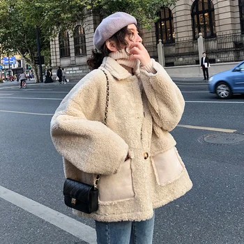 

201909 New Korean Lamb Cashmere Faux Fur Coat Winter Coat Women Thicken Short Jacket Women Teddy Coat Furry Teddy Jacket