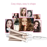 3 beczki lokówka Wand profesjonalne turmalin ceramiczne szybkie ogrzewanie 1 Cal włosów Waver Curler włosów macha Styling Tools 4