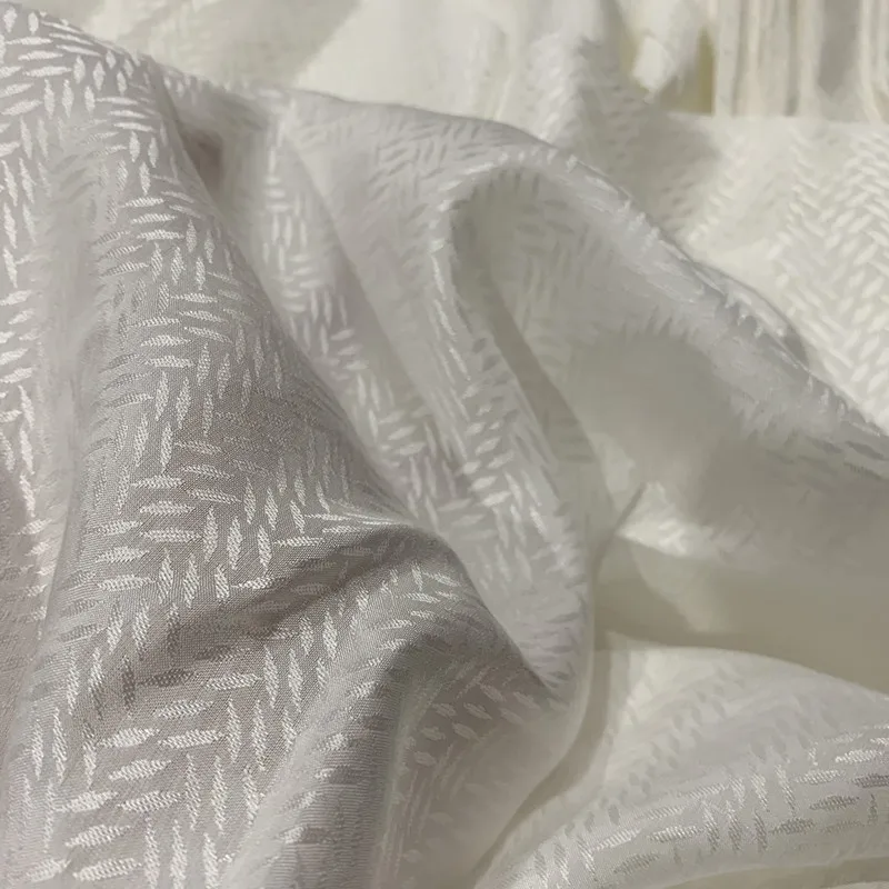 

real 60% silk and 40%cotton Jacquard white Satin vintage fabric hanfu kimono cheongsam cloth fabric 1meter