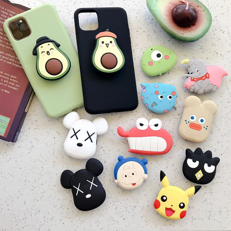 

Universal phone socket bracket Cute 3D Cartoon Airbag Phone Expanding Stand Finger Cell Phone Holder phone Stand