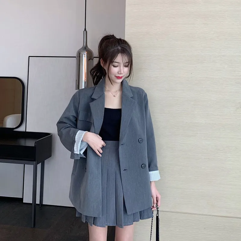 

2019 New Style Western Style by Age Online Celebrity France Non-mainstream Korean-style Small Suit Skirt Very Fairy Two-Piece Se