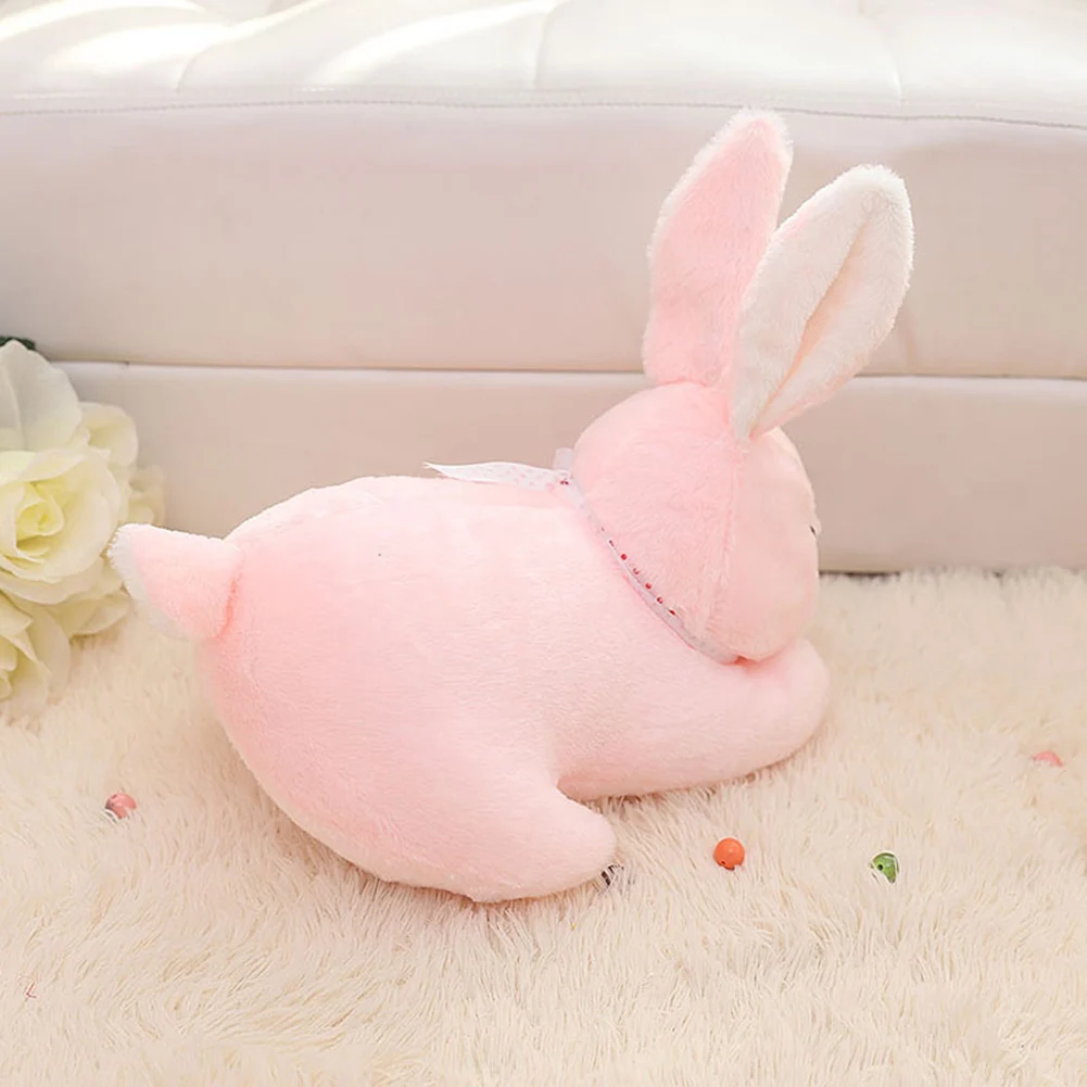 Новые розовые и белые милые животные, лежащий кролик, плюшевая Мягкая кукла, игрушка, объёмная Подушка, домашний автомобильный декор, подарок на день рождения для детей