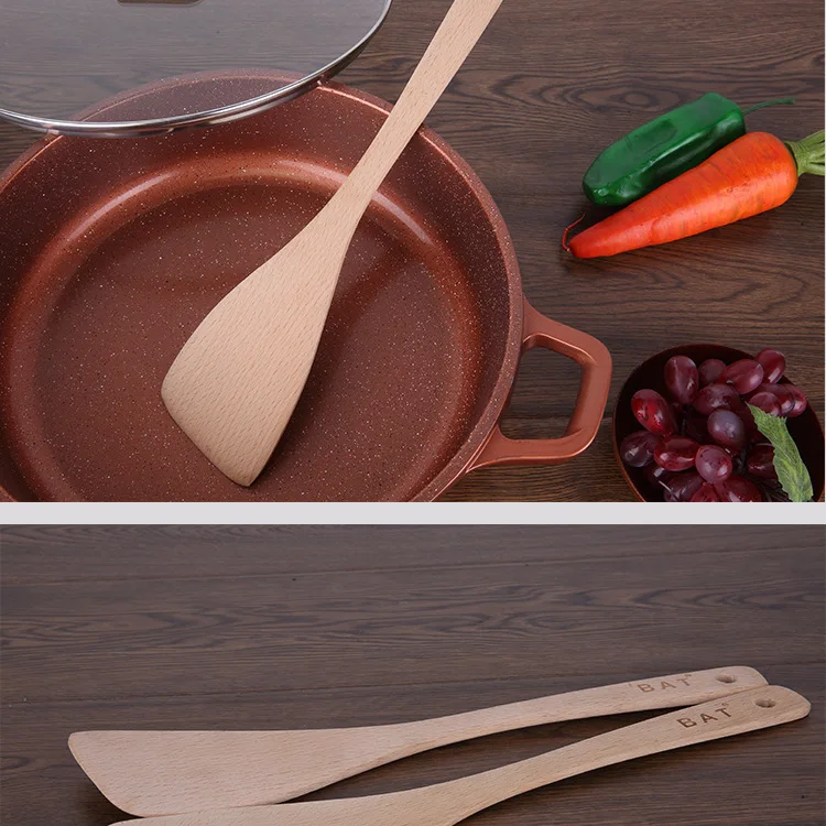 Germany BAT Medical Stone Wok Wood Spatula Non-stick Pot Only Non-Paint Spatula Wood Cooking Long Handle Wood Spatula