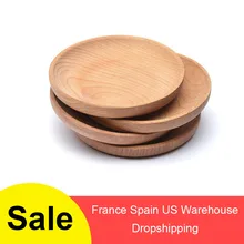 Экологичная тарелка для закусок Круглый Деревянный Торт фрукты блюдо комната десерт обслуживание лоток деревянная доска для суши вечерние посуда