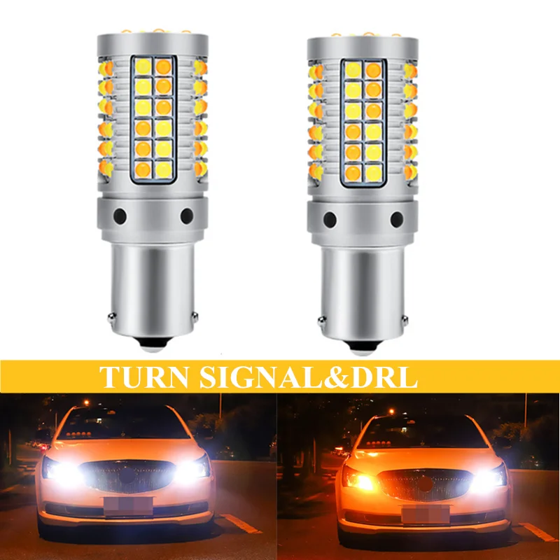 2 PCS Auto Led Bulbs Car DRL Daytime Running Lights Night Yellow Turn Signals Lamps PY21W BAU15S For Mazda 2007-2014 | Автомобили и