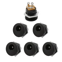 

10PCS (5Pairs) 12V 3A 5.5 x 2.1mm Plastic Male Plugs DC022 DC Power Socket Female Jack Screw Nut Panel Mount Connector 5.5*2.1MM