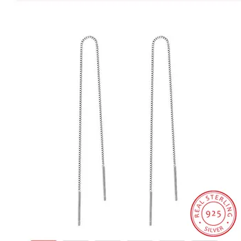 

925 Sterling Silver Long Tassel Earrings 9cm-18cm Chain Ear Line Earrings For Women boucle d'oreille oorbellen S-E76